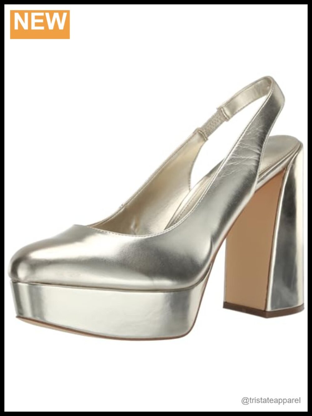 Faux Leather Pump with Flare Heel and Almond Toe - Women's Slip-On Dress Shoe
